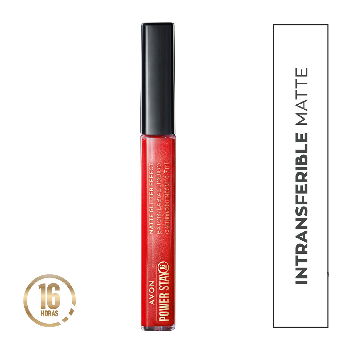 Labial L&iacute;quido Matte Glitter Effect Scarlet Flame Power Stay