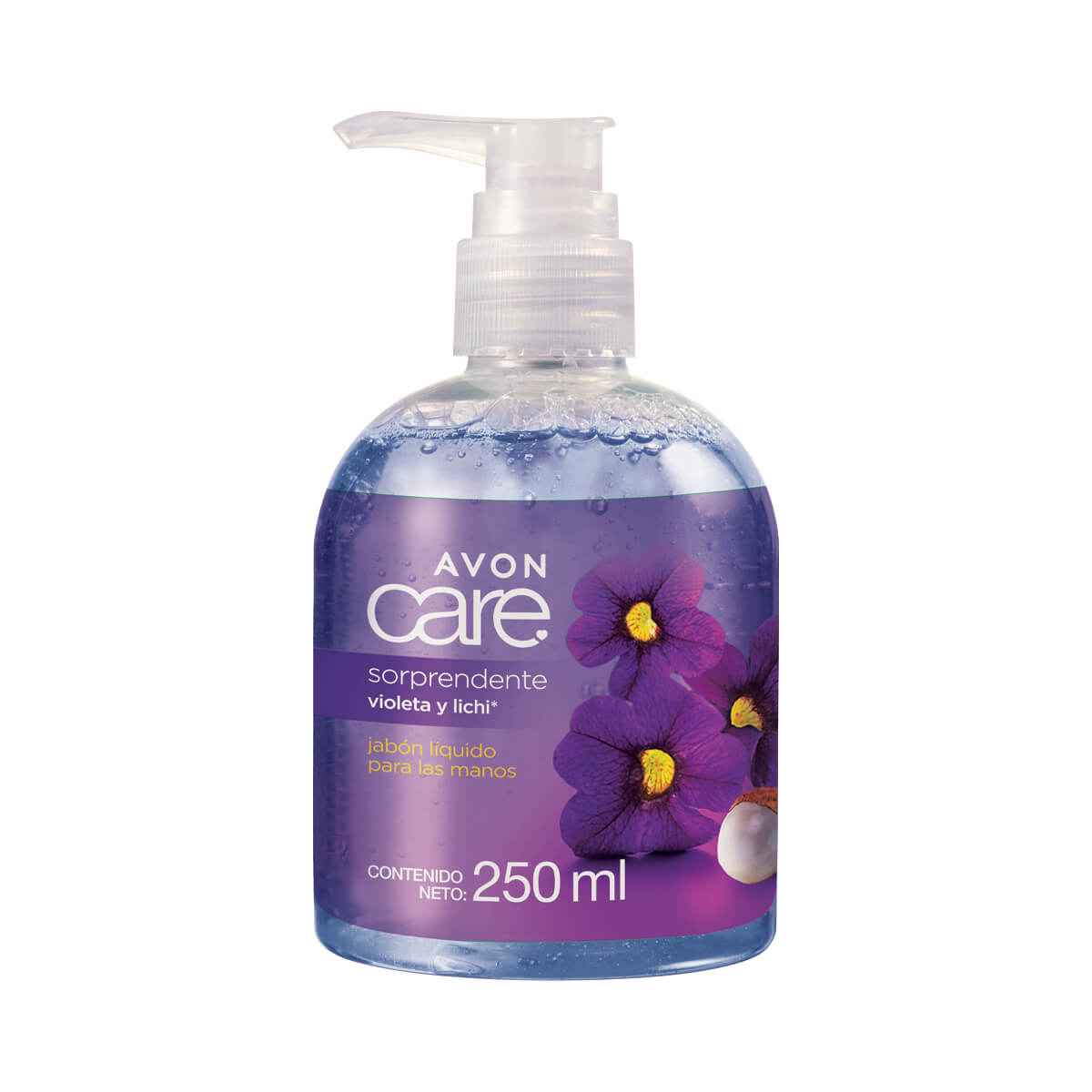 Jab&oacute;n L&iacute;quido para Manos Avon Care Violeta y Lichi 250ml