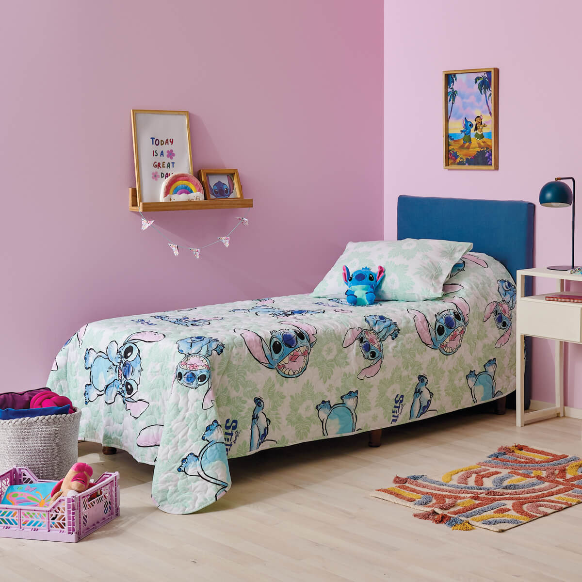 Cubrecama 1 plaza Stitch