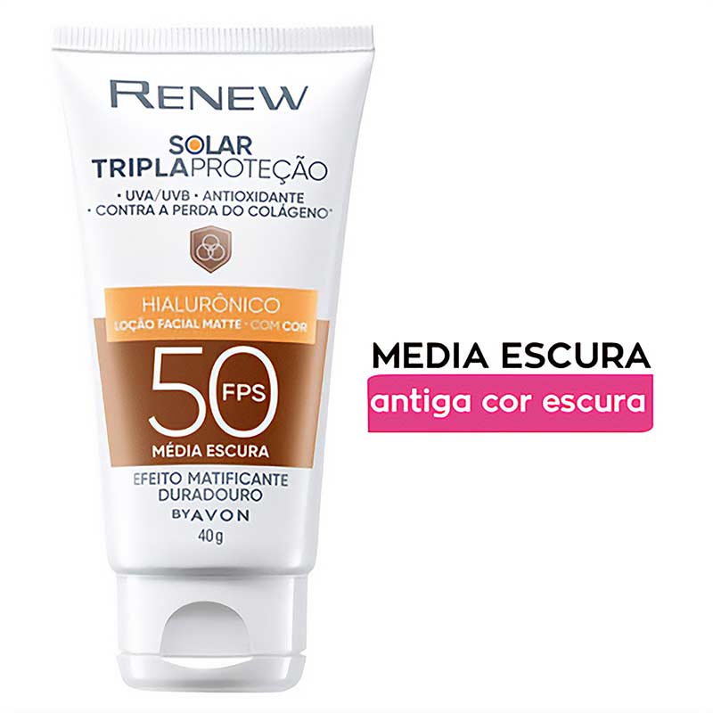 Protetor Solar Renew Com Cor Media FPS 50 - 40g